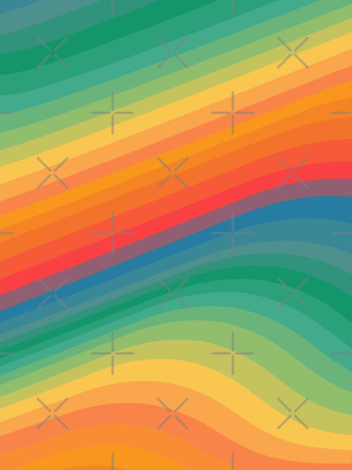 70s Retro Groovy Waves and Curves by K Design Store
