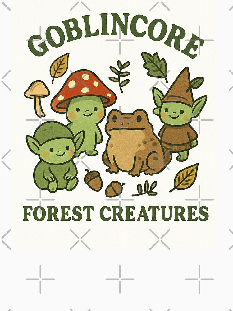 Enchanted Goblincore Friends – Whimsical Woodland Creatures Art by RouniBoutique