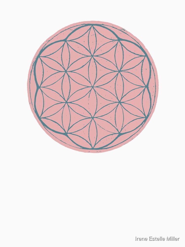 Flower of Life Linocut - Rose + Peacock by Irene Estelle