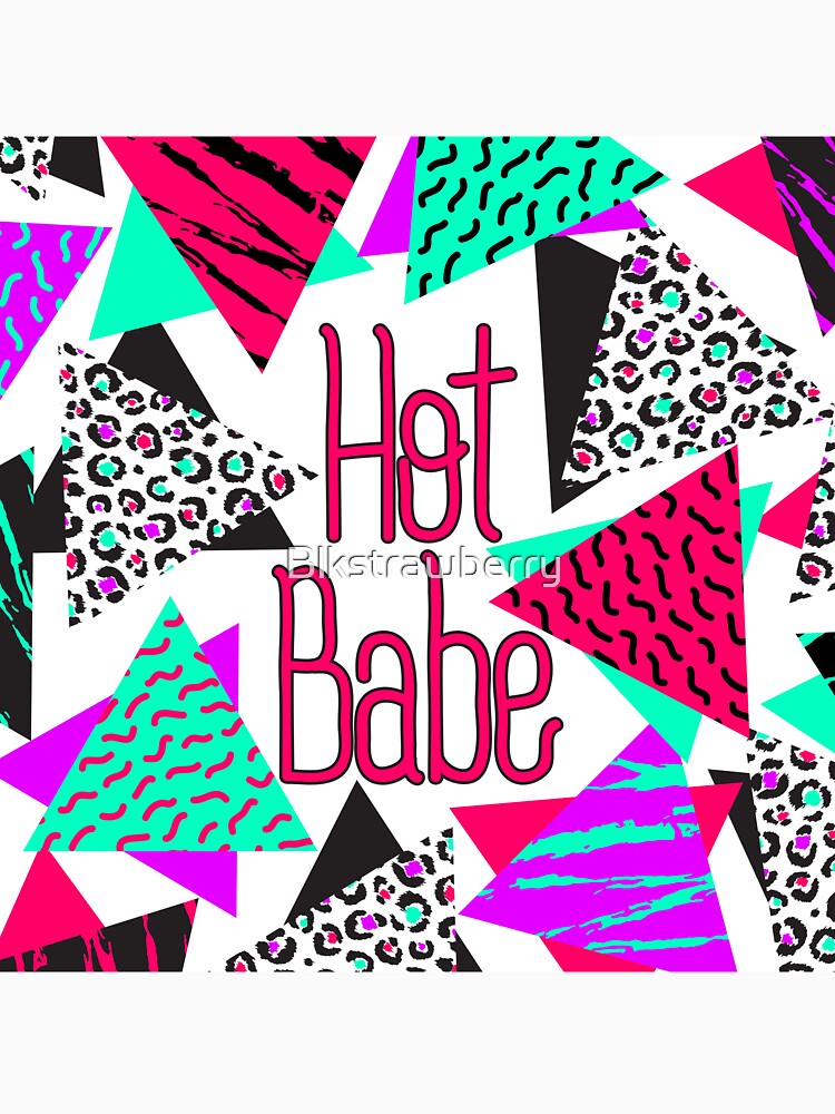 Hot Babe Neon 90's Style Geometric Triangles by Blkstrawberry