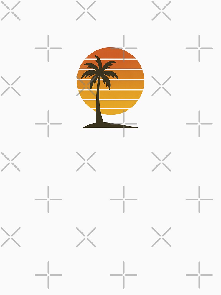 Minimal Retro Sunset with Palm Silhouette by Le Grand Requin