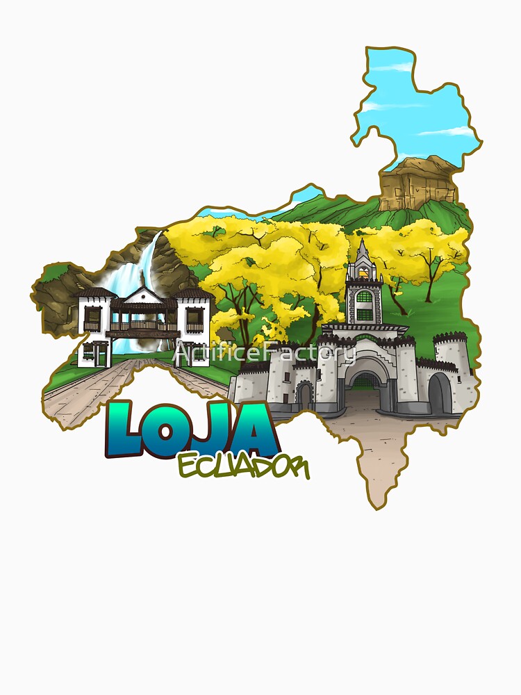 Loja Ecuador: Hand-Drawn Map & Cultural Landmarks by ArtificeFactory