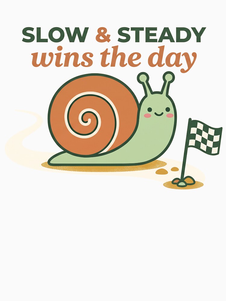 Slow And Steady Wins The Day Snail by SnailTrailsClub