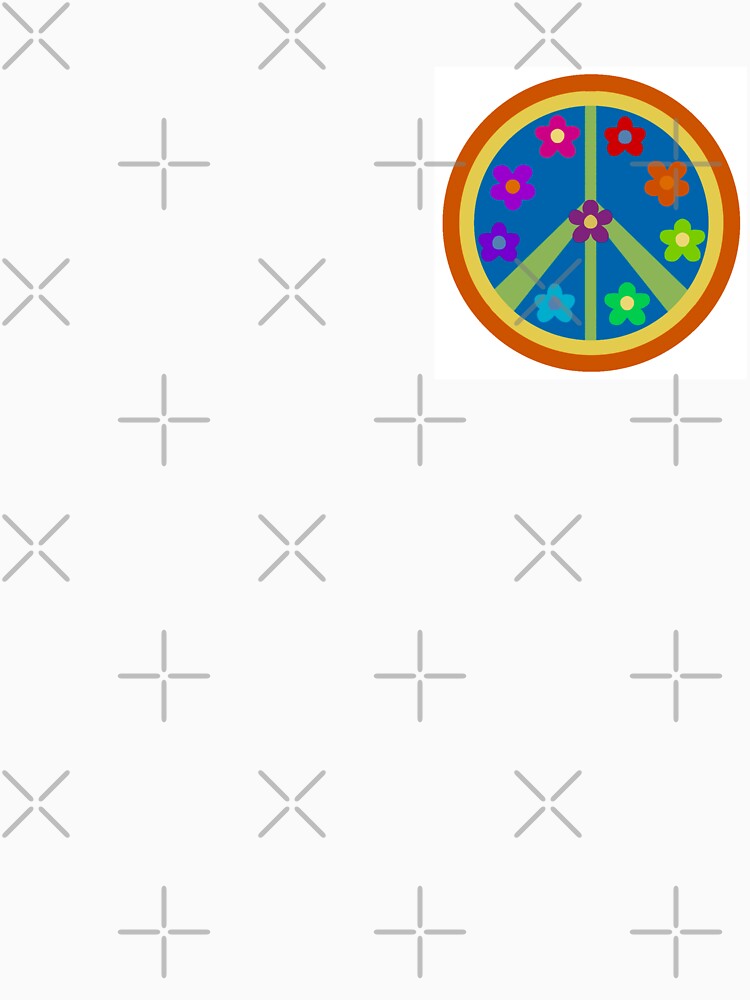 retro rainbow peace sign and flowers by radgoodies