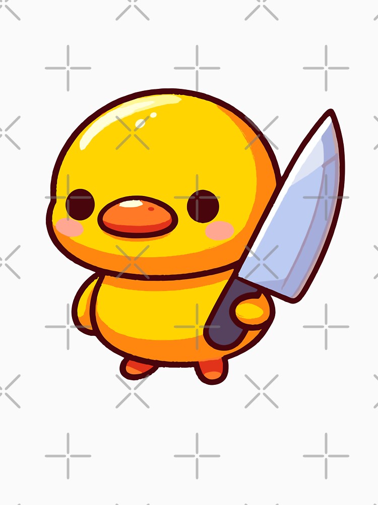 Cute Duck with Knife by Emegan Print Art