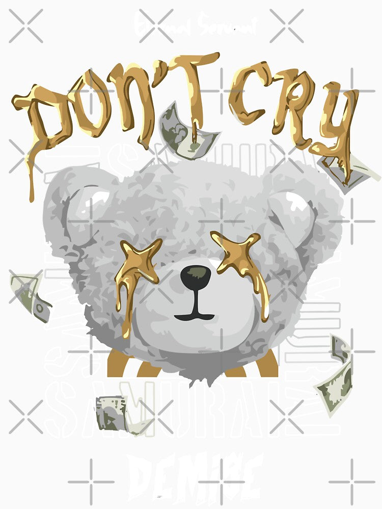 Samurai Bear Don't Cry Streetwear by NF Designs Studio DTF