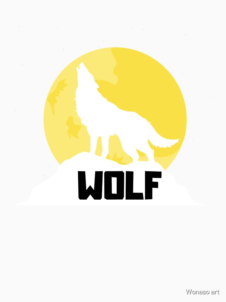 Wolf T Shirt, Men's T-shirt, Unisex Tshirt, American Apparel Crew Neck, Cotton T-shirt, Howling Wolf, Wolves Tshirt, Animal Print Tshirt by Wonaso art