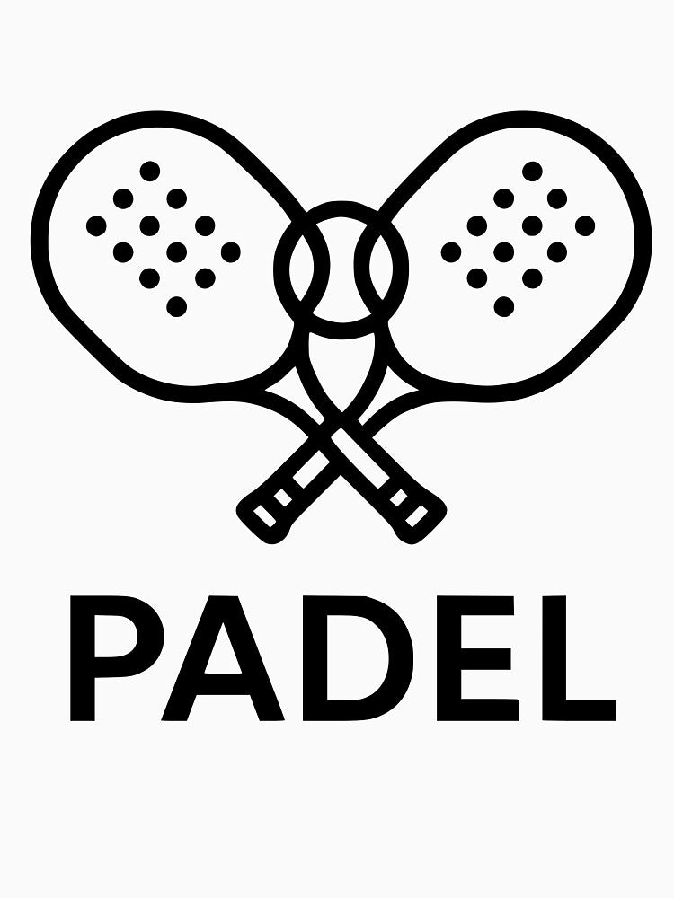 Minimalist padel logo with rackets by rolfzogg