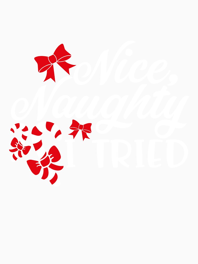 Nice Naughty I Tried Christmas T-Shirt by AllStarMerch