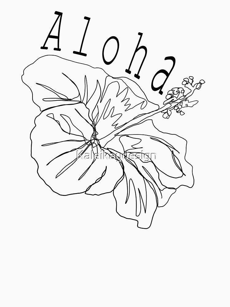 Aloha flower, Hawaii flower, simple flower by Kaleikaydesign