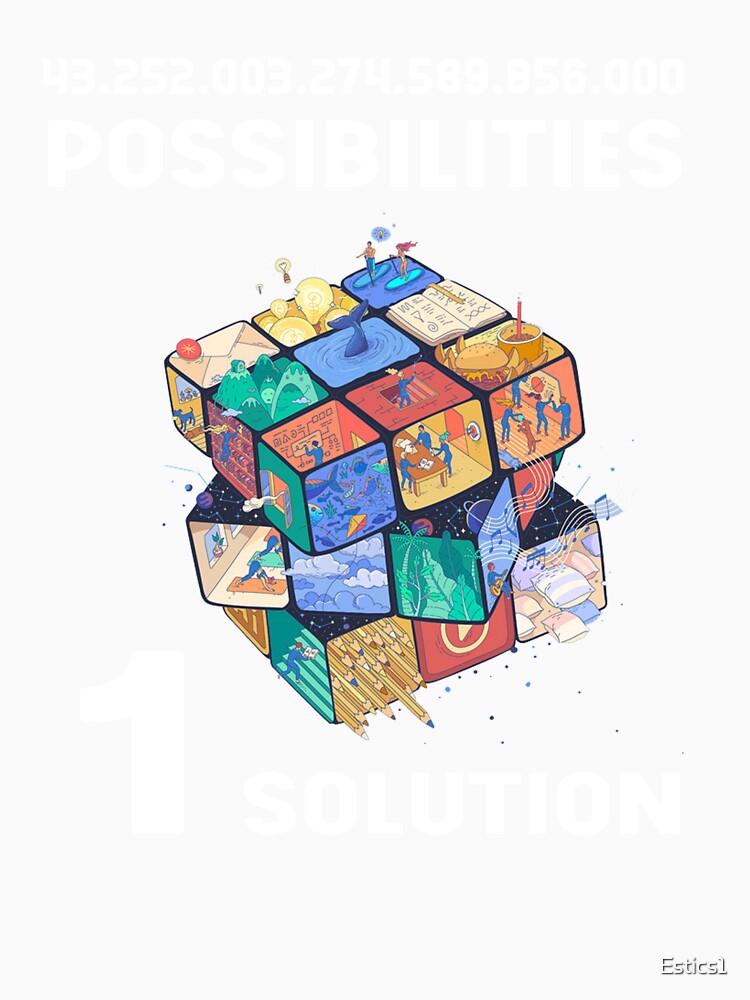 Funny Speed Cubing One Solution Math Lovers Boys Girls Mens by Estics1