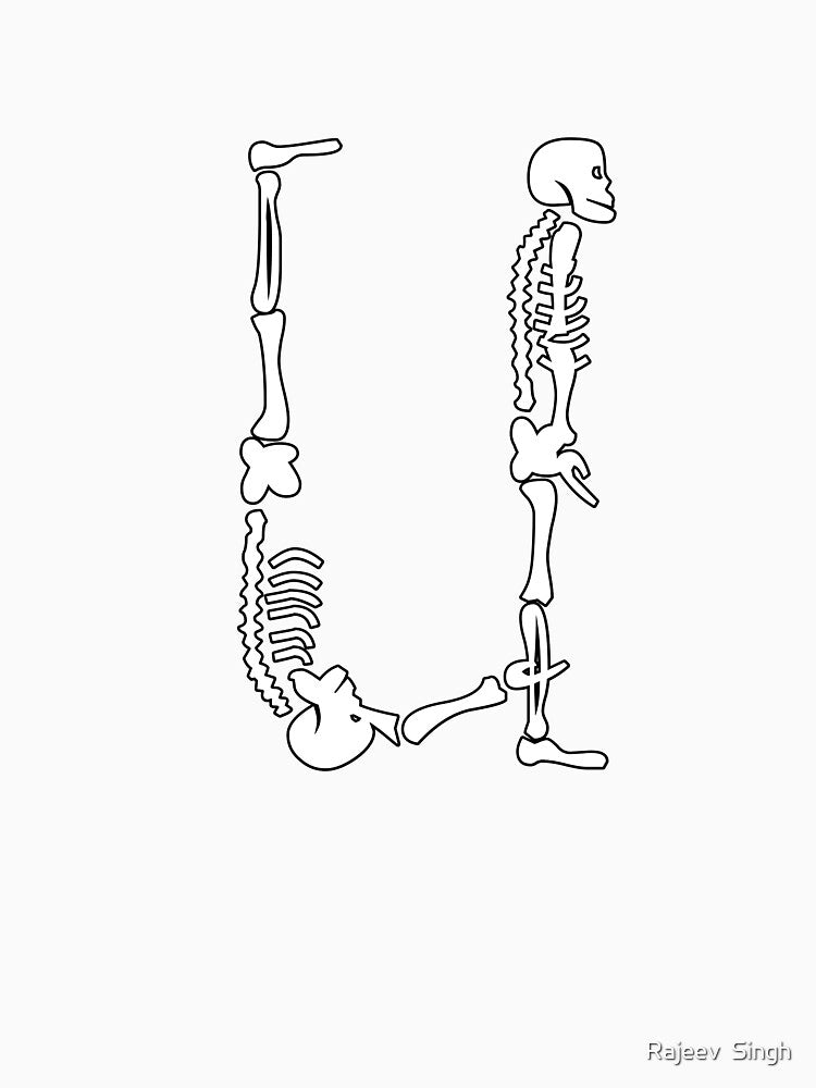 Skulls doing yoga initial monogram U by Rajeev  Singh
