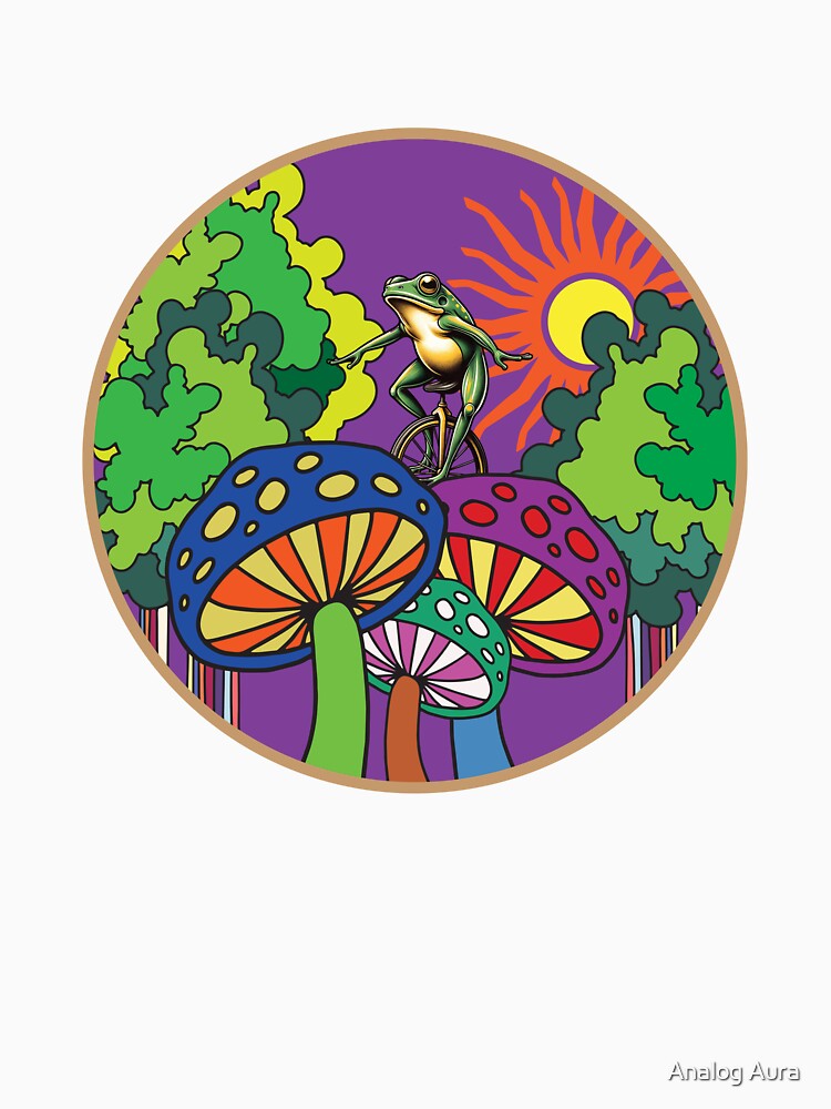 Trippy Frog on Psychedelic Mushrooms by Analog Aura