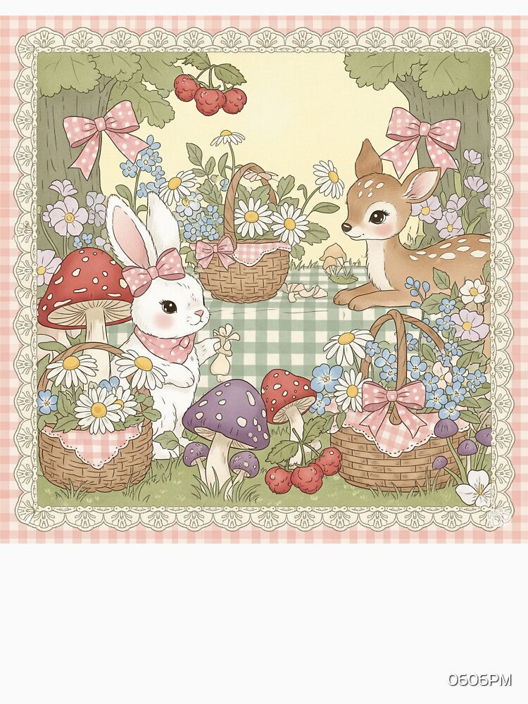Cottage Picnic Bunny and Fawn by 0606PM
