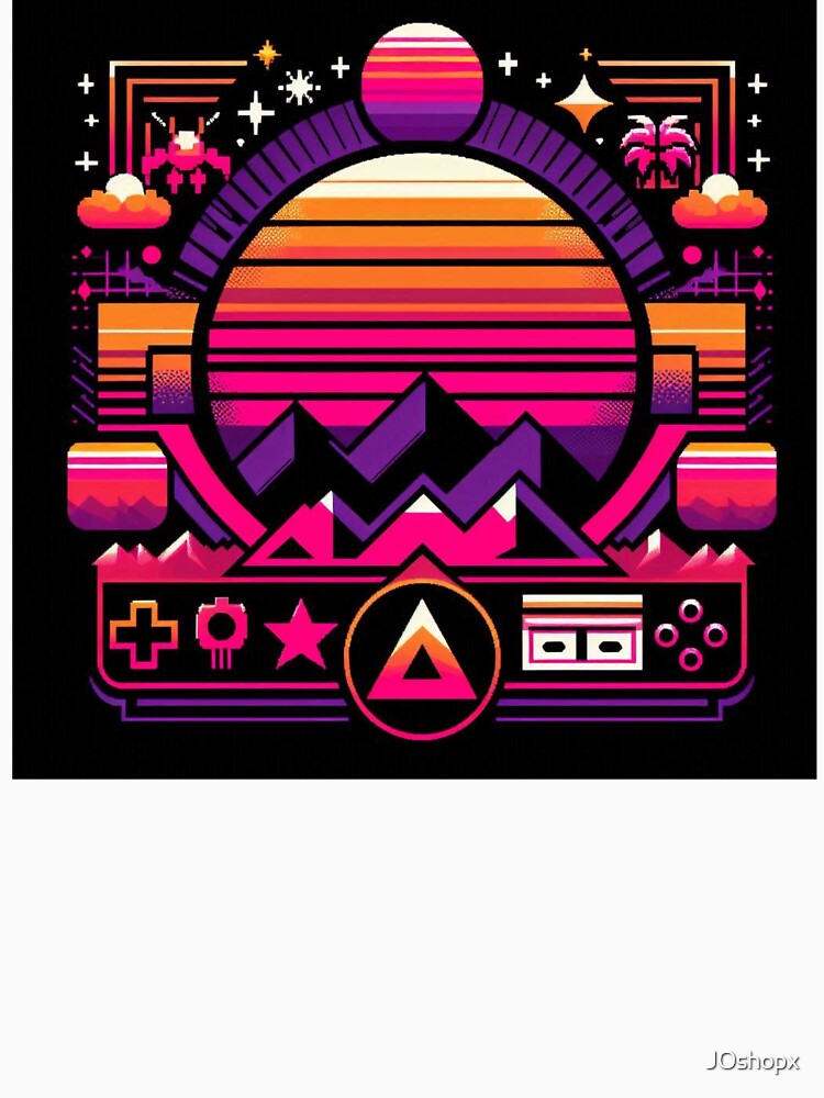 Neon Retro Vibes: 80s & 90s Pixel Art Tee by JOshopx