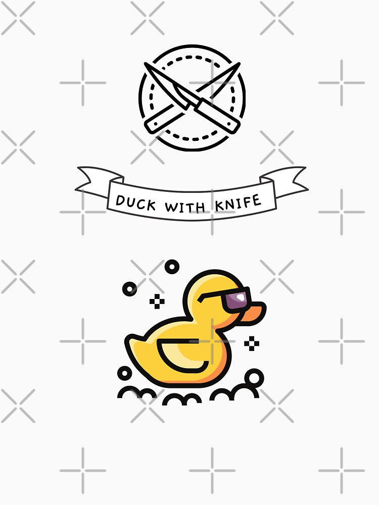 Duck With Knife - Stop Ducking Around Cute Duck by bsrishika