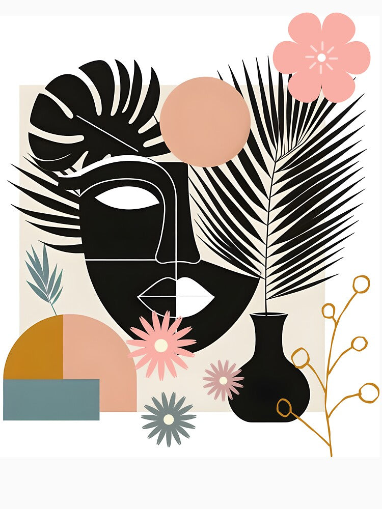 Boho Aesthetic Geometric Flowers by MarcelooArt