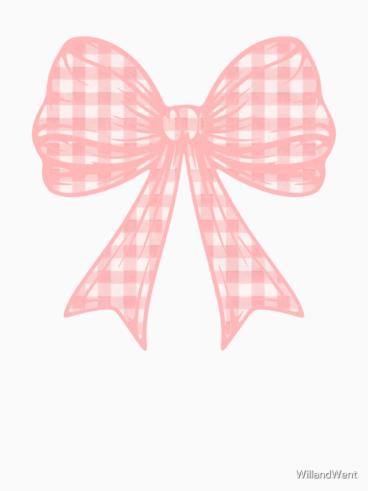 Coquette Coral Pink Gingham Bow Aesthetic by WillandWent
