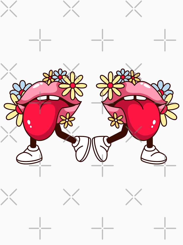 Lips groovy flowers by CreativaNook