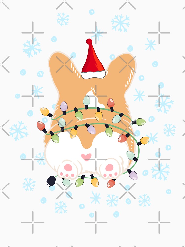 Cute Christmas Corgi Butt - Red 1 by Lulupainting