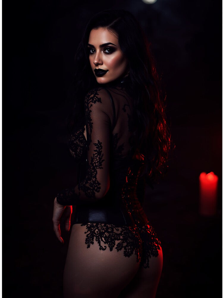 Crimson Vow – Dark Gothic Femme Portrait by Obscenia