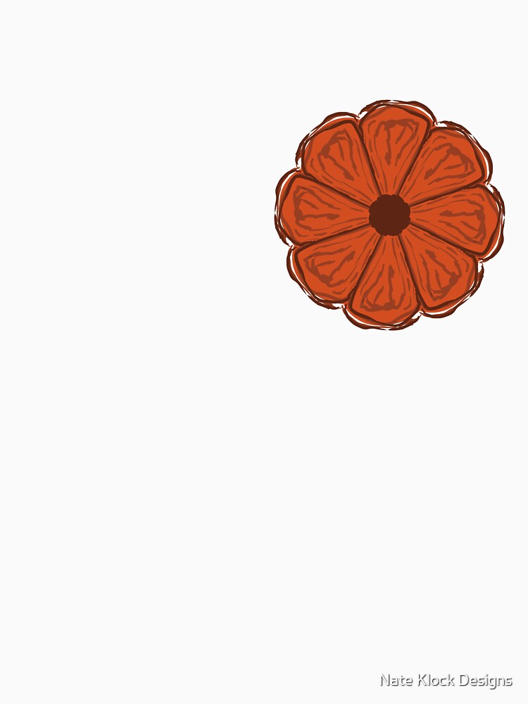 Rustic Red Retro Flower by Nate Klock Designs