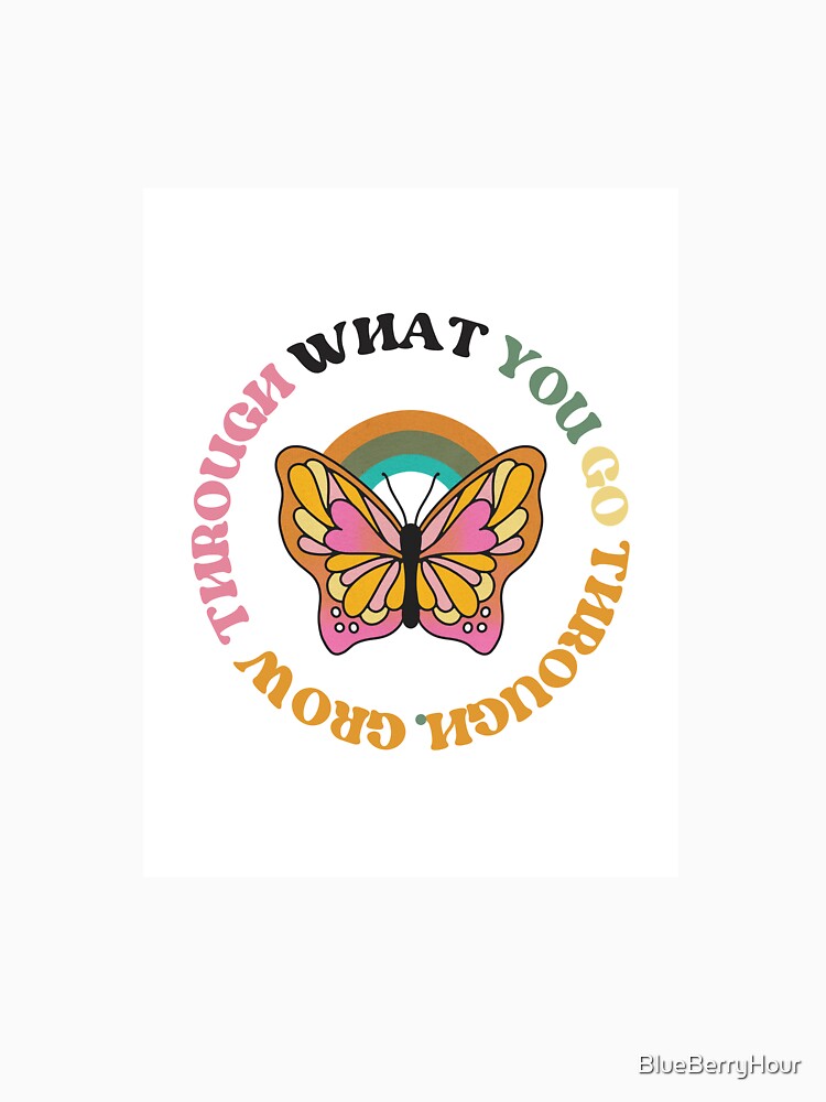 Groovy colorful positive phrase t-shirt by BlueBerryHour