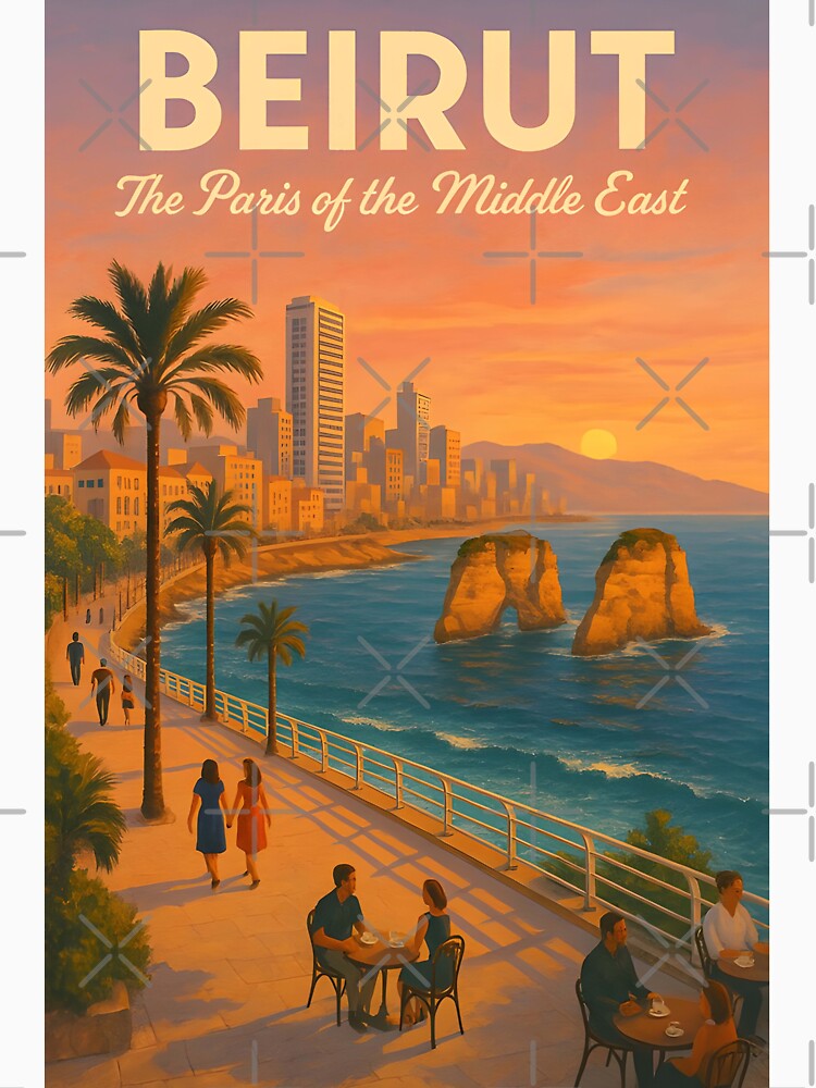 Beirut Lebanon Vintage Travel Poster – The Paris of the Middle East by RueckerZack