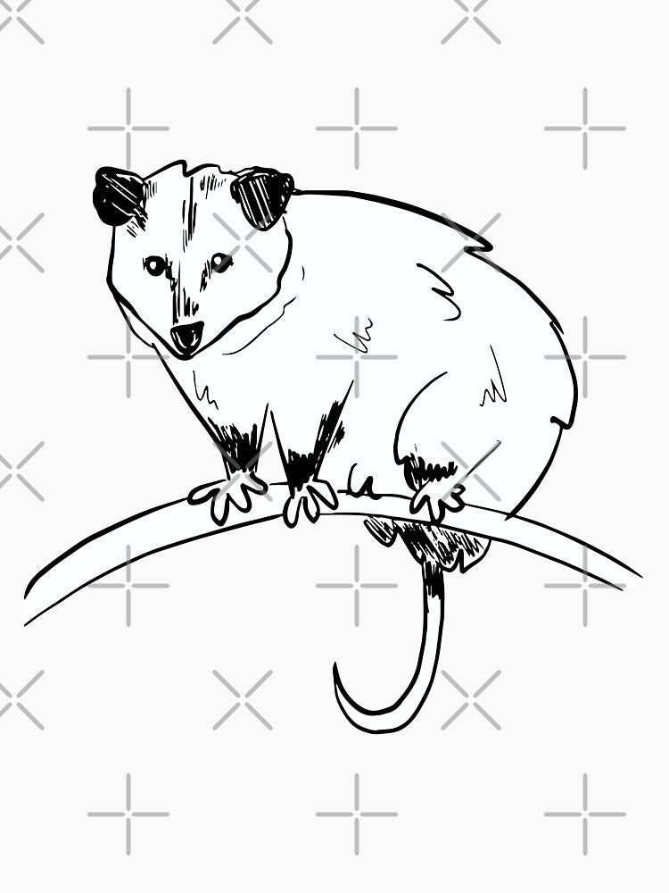 Opossum Drawing Lineart by l-cat