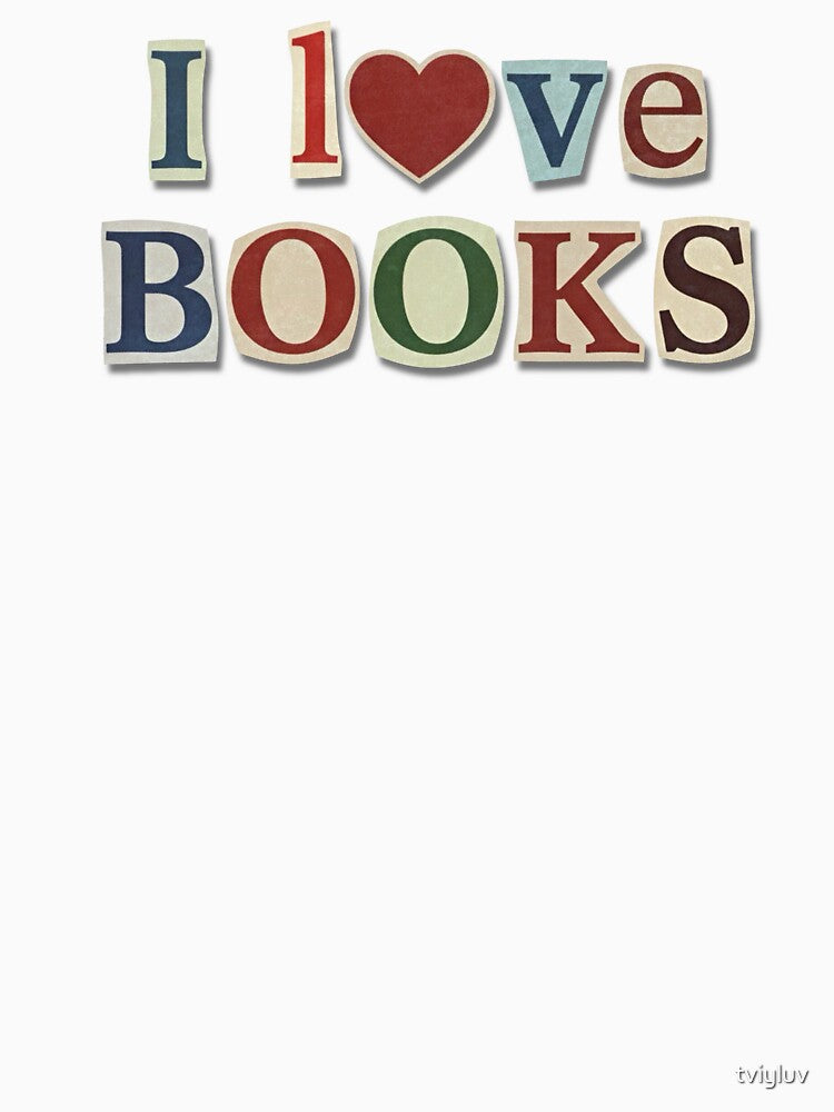 I Love Books – Collage Typography Sticker by tviyluv