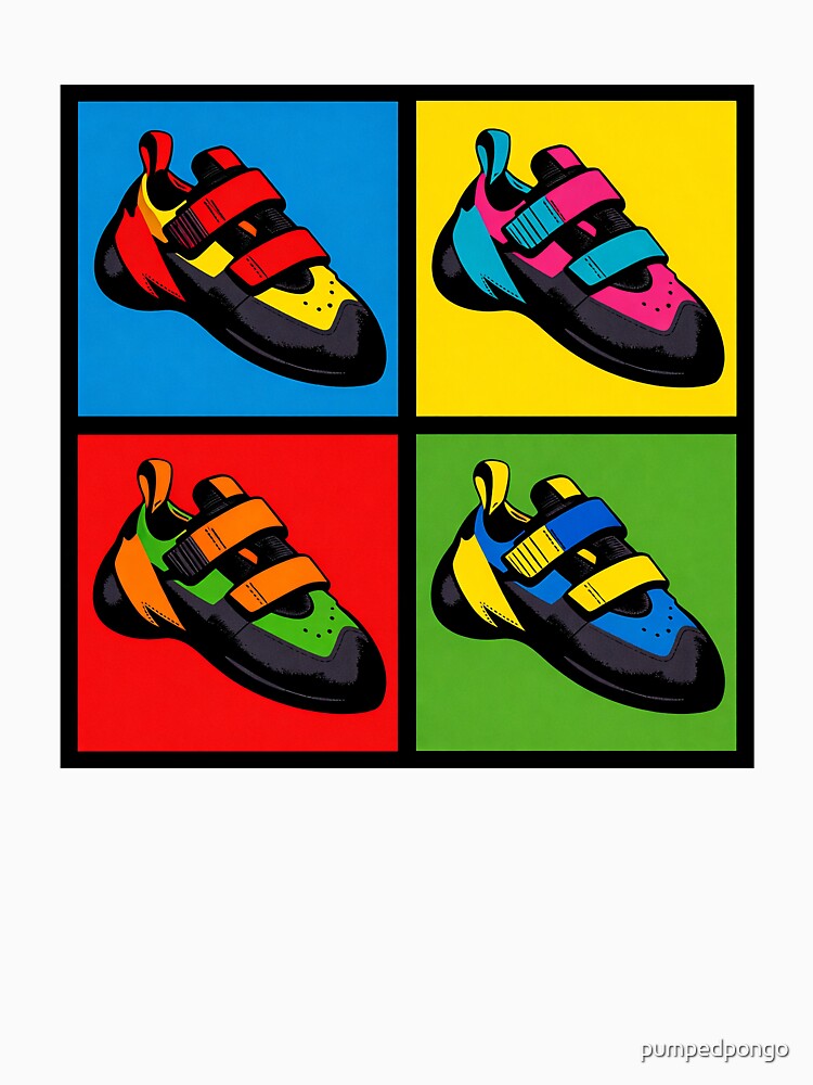 pop art climbing shoe by pumpedpongo