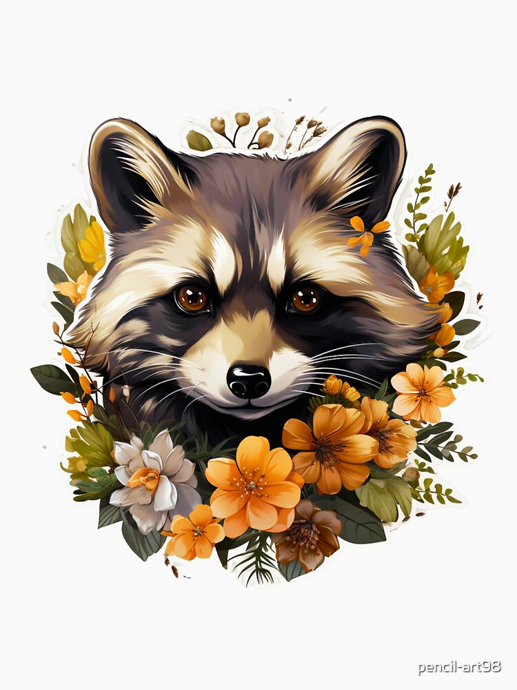 Street Cats  Baby Raccoon Sticker by pencil-art98