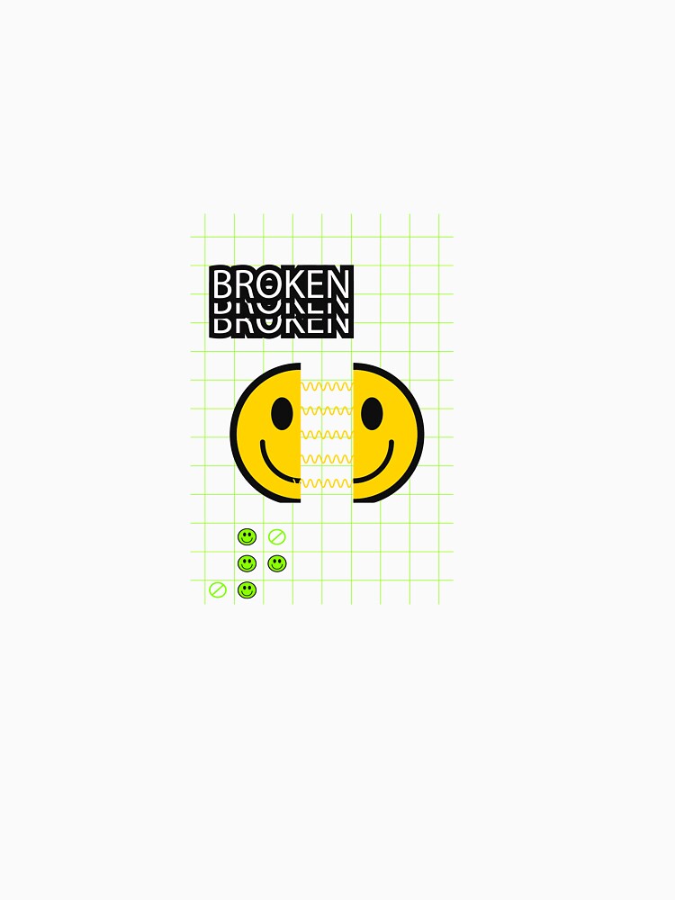 Broken Smile Glitch Acid Neon Grid by SmileBringer