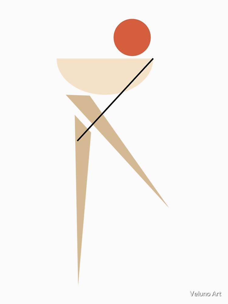 Minimal Geometric Figure – Abstract Bauhaus Style Art by Veluno Art