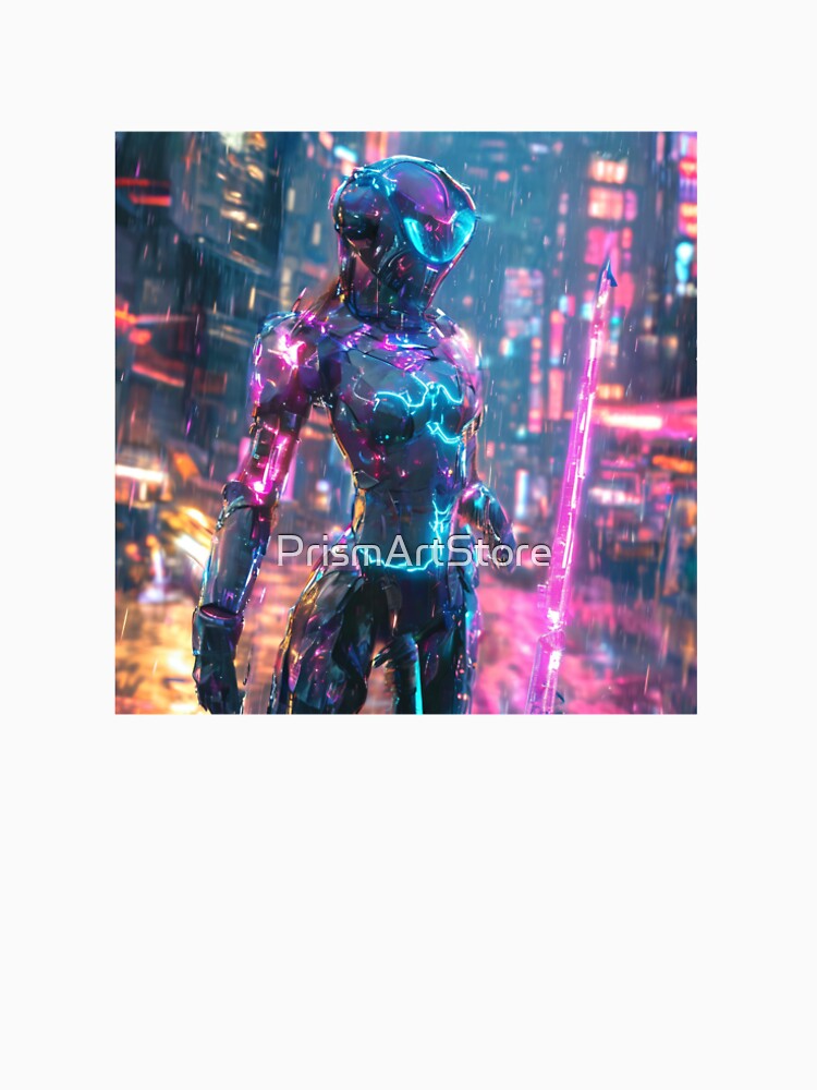 Cyberpunk Neon Female Warrior Mecha Armor by PrismArtStore