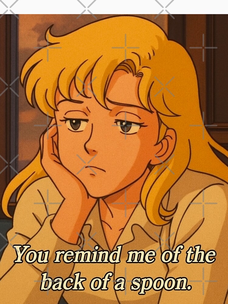 Melancholy Blonde Girl Anime Art – “You Remind Me of the Back of a Spoon” by Soft rot studio
