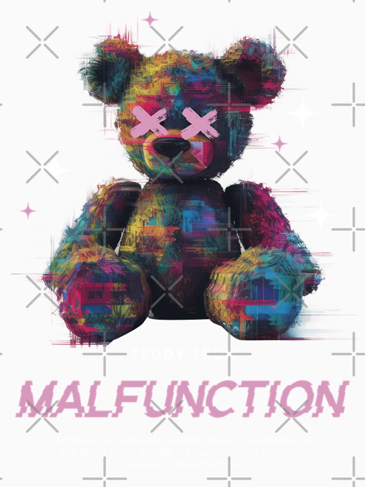 Teddy Tech Malfunction Cyber Glitch Streetwear Graphic by VantaStudios05