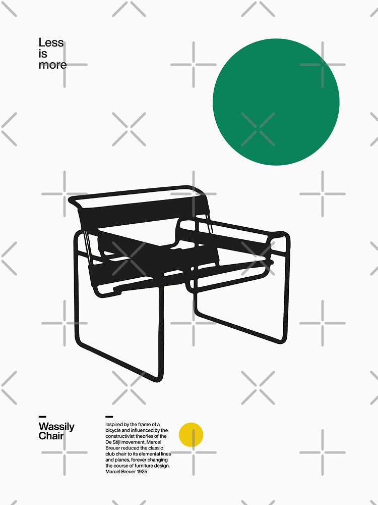 Wassily Chair, Marcel Breuer, Minimal Furniture Bauhaus Design by Sub88 Studio