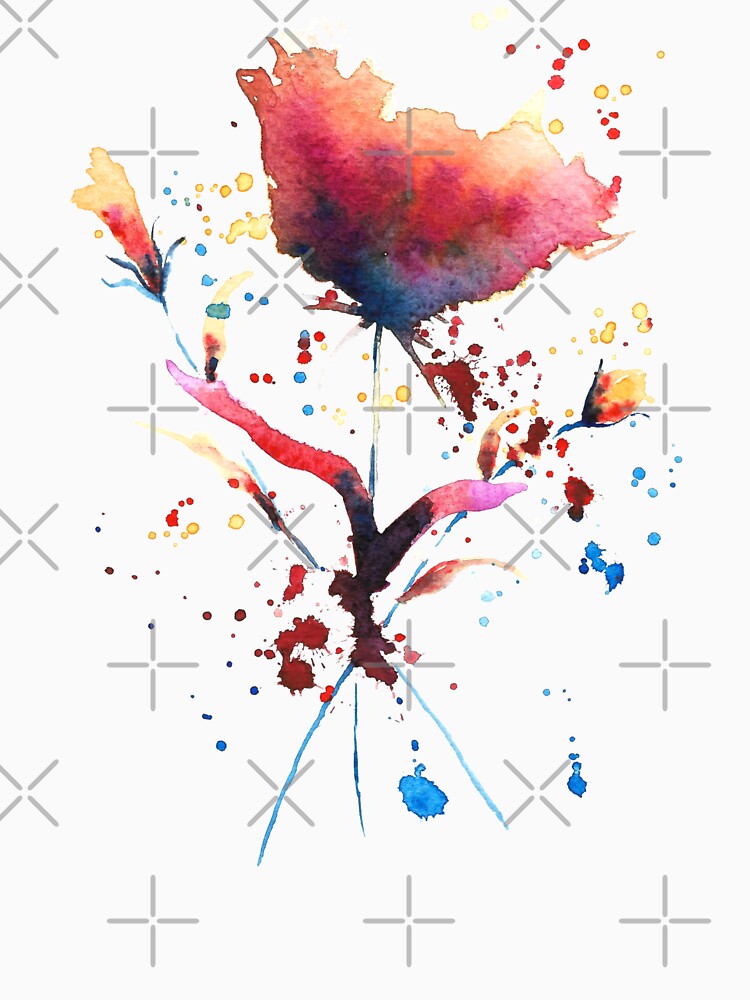 Watercolor red roses bouquet hand painted by Clara Fruggeri