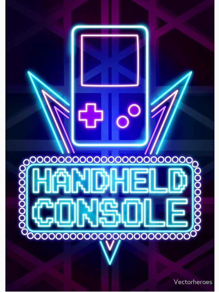 Handheld Console Neon Art Typography by Vectorheroes