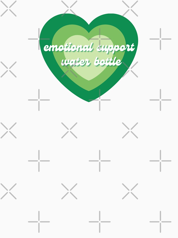 Emotional Support Water Bottle Green Heart by metromuse