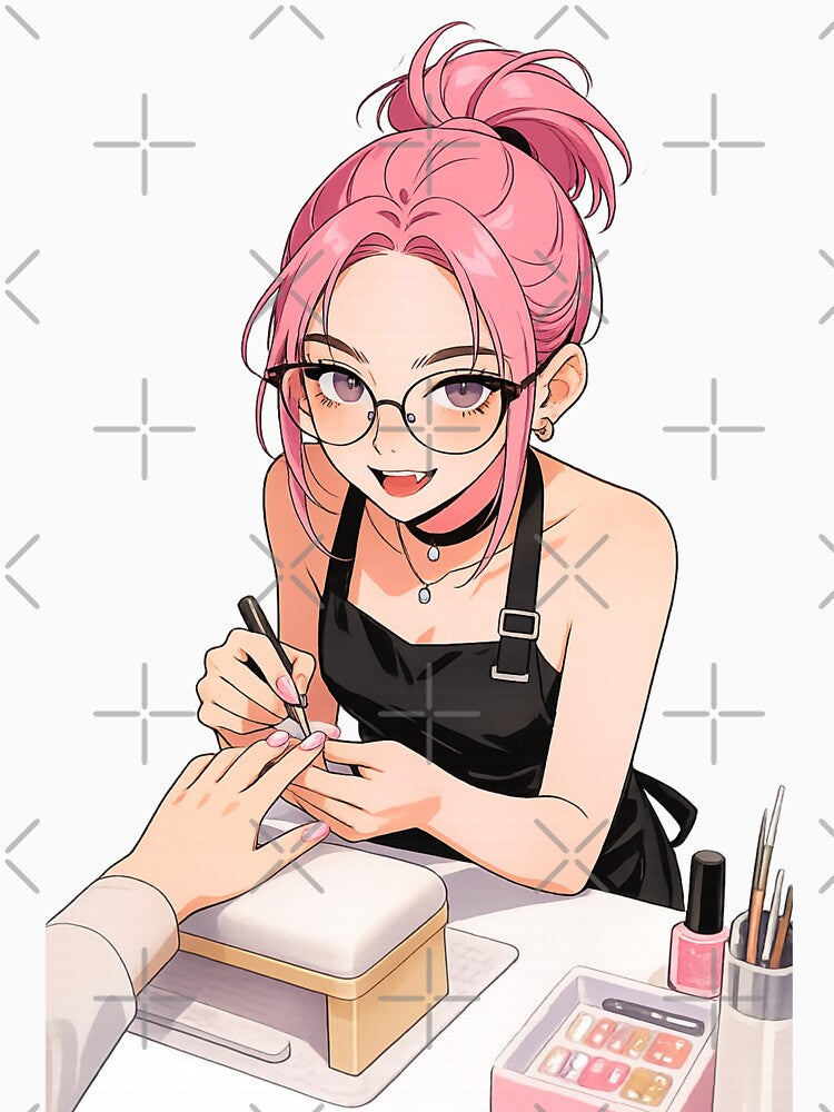 Nail Artist At Work – Beauty Salon Aesthetic by Ministickertime