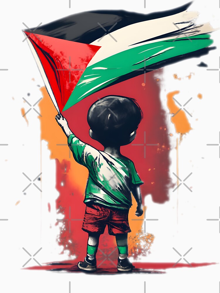 Children Of Gaza With Palestine Flag by JurenArt