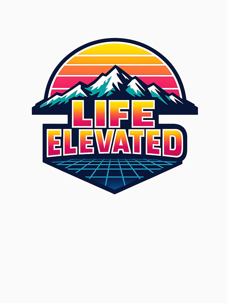 Retro Mountain Sunset Life Elevated Emblem by Dresut