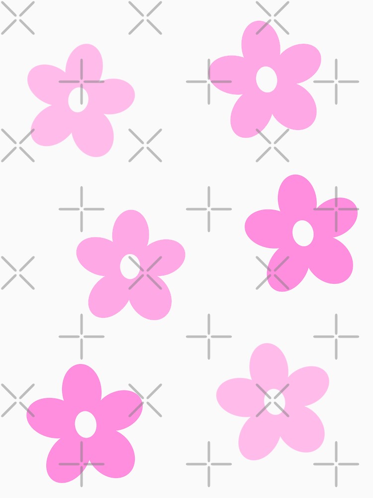 Retro Groovy Flowers in Different Shades of Pink by JulzPink