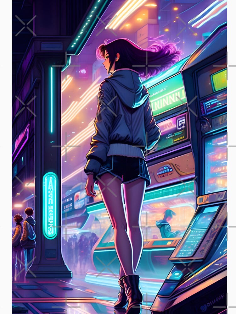 Alone in the Digital Realm: 90's Japanese Aesthetic, Anime style by DelMoore93
