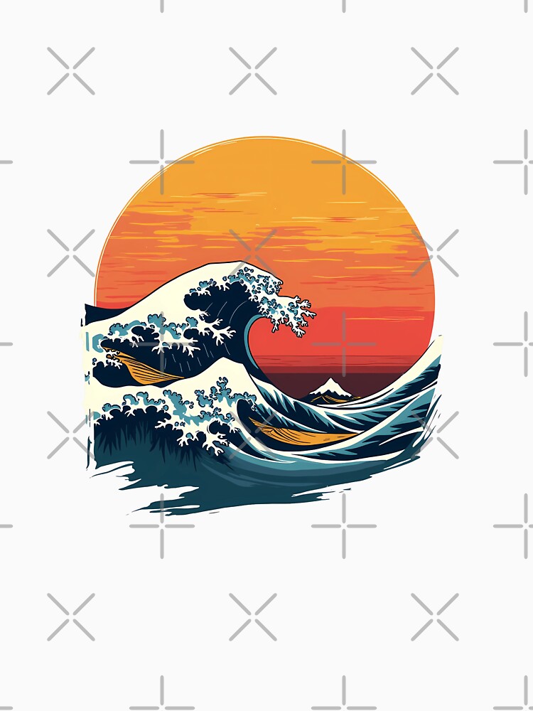 Retro Wave Design: Bold 70s Lines in Orange and Mustard by VibeTCreations