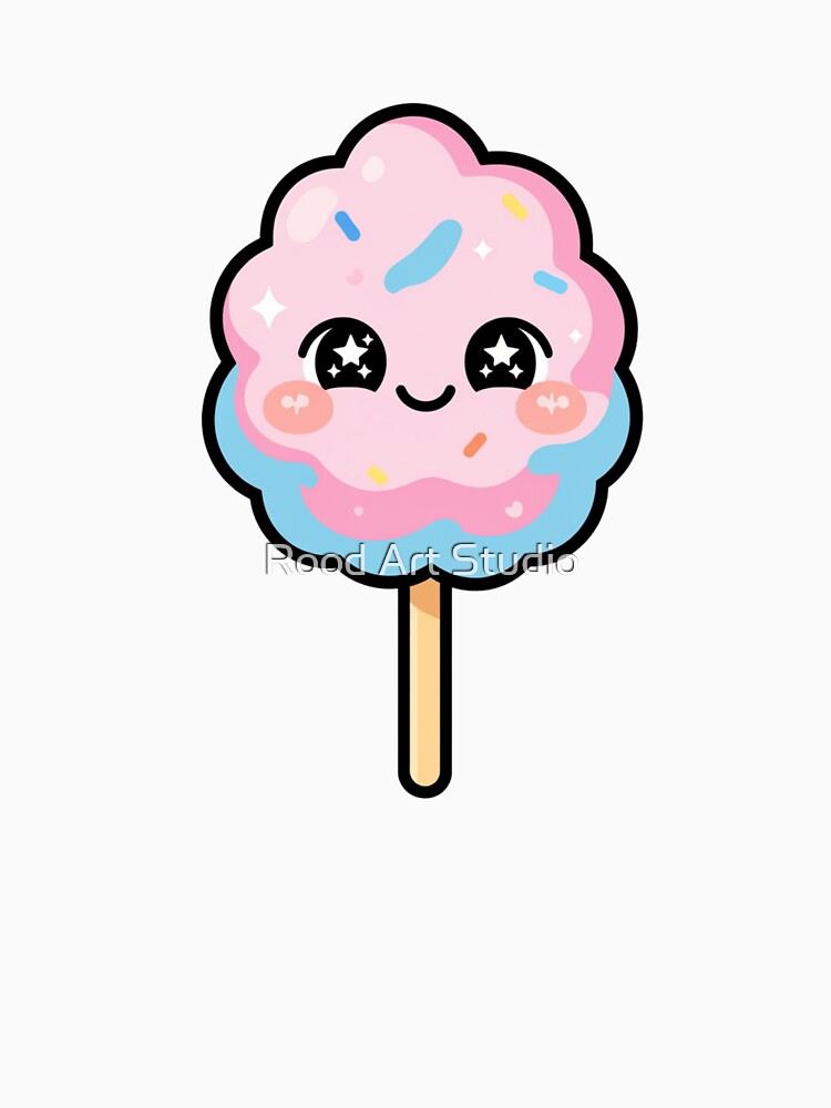 Cute Dreamy Kawaii Cotton Candy Cartoon | Adorable Cotton Candy Sticker & Gift Design by Rood Art Studio