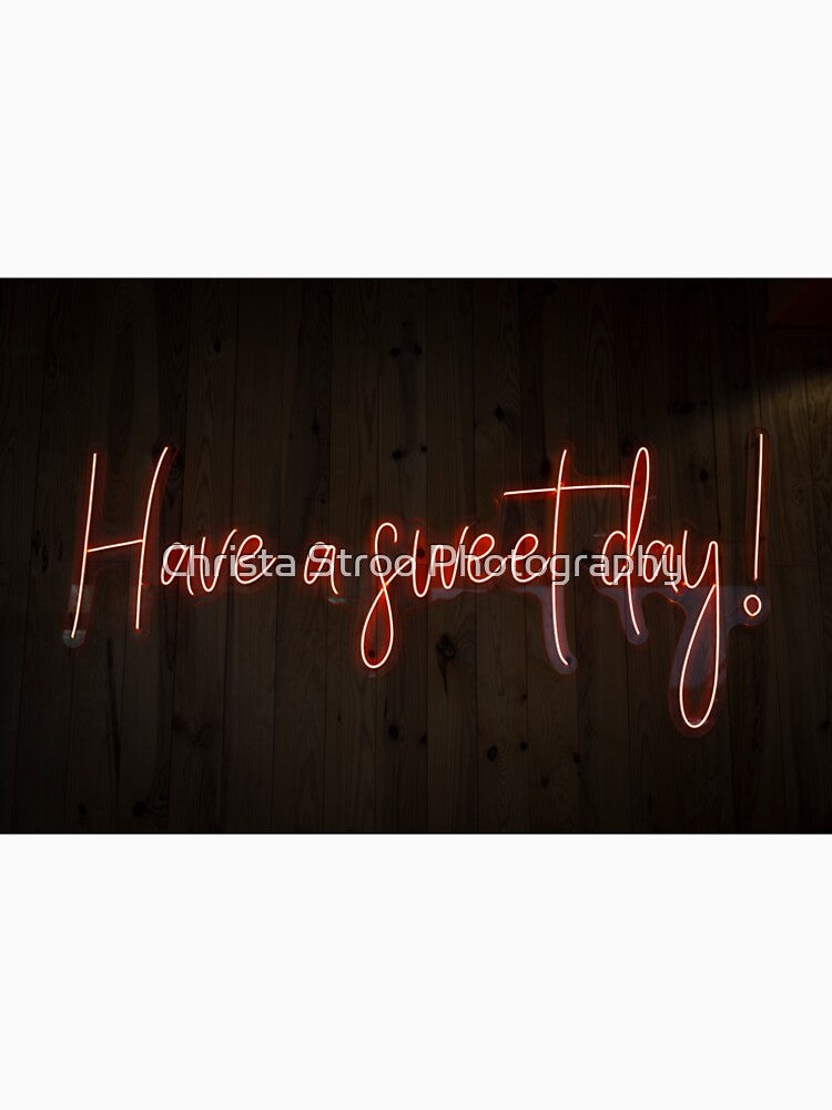 Orange neon sign in a donut shop in Spain art print - Retro light street and travel photography by Christa Stroo Photography