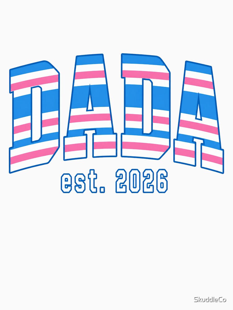 Dada Est. 2026 Retro Varsity Hospital Blanket Stripe Letters by SkuddleCo